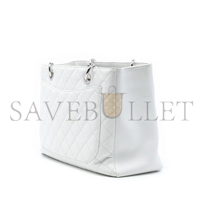 Ch**el caviar quilted grand shopping tote white (34*24*13cm)